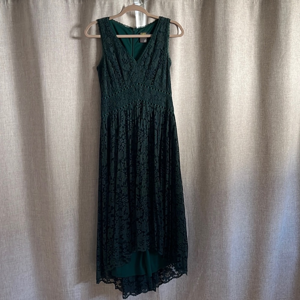 Taylor Green Lace Midi Dress